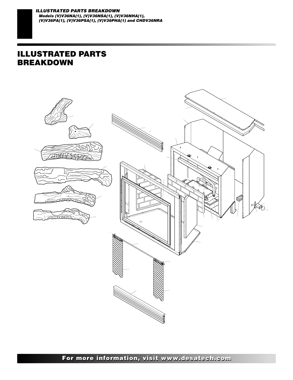 Illustrated parts breakdown | Desa CHDV36NRA User Manual | Page 32 / 40
