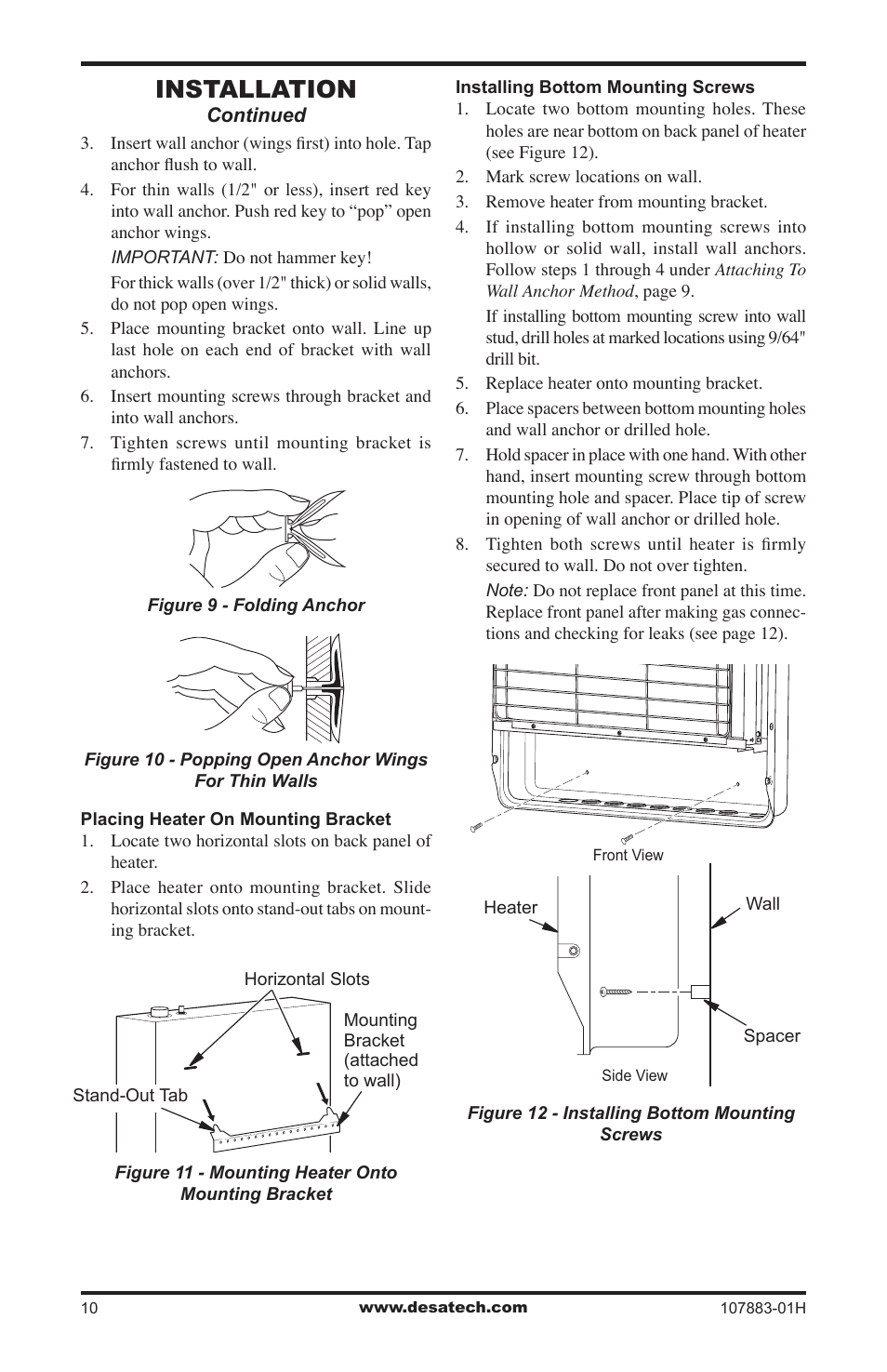 Installation | Desa CRN30 User Manual | Page 10 / 32