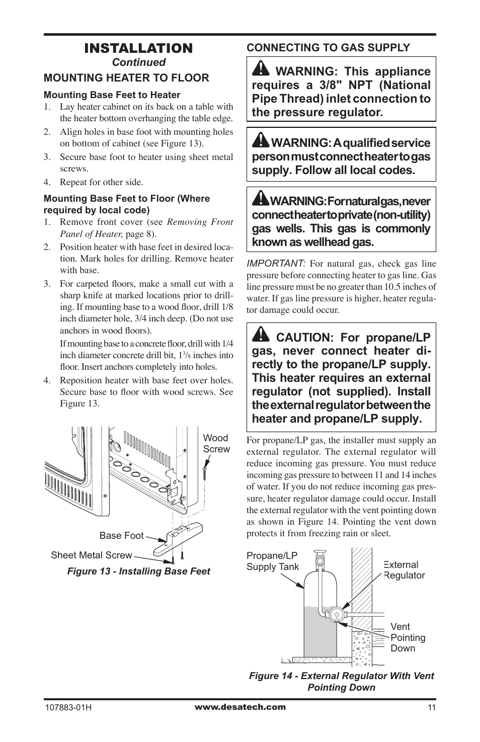 Installation | Desa CRN30 User Manual | Page 11 / 32