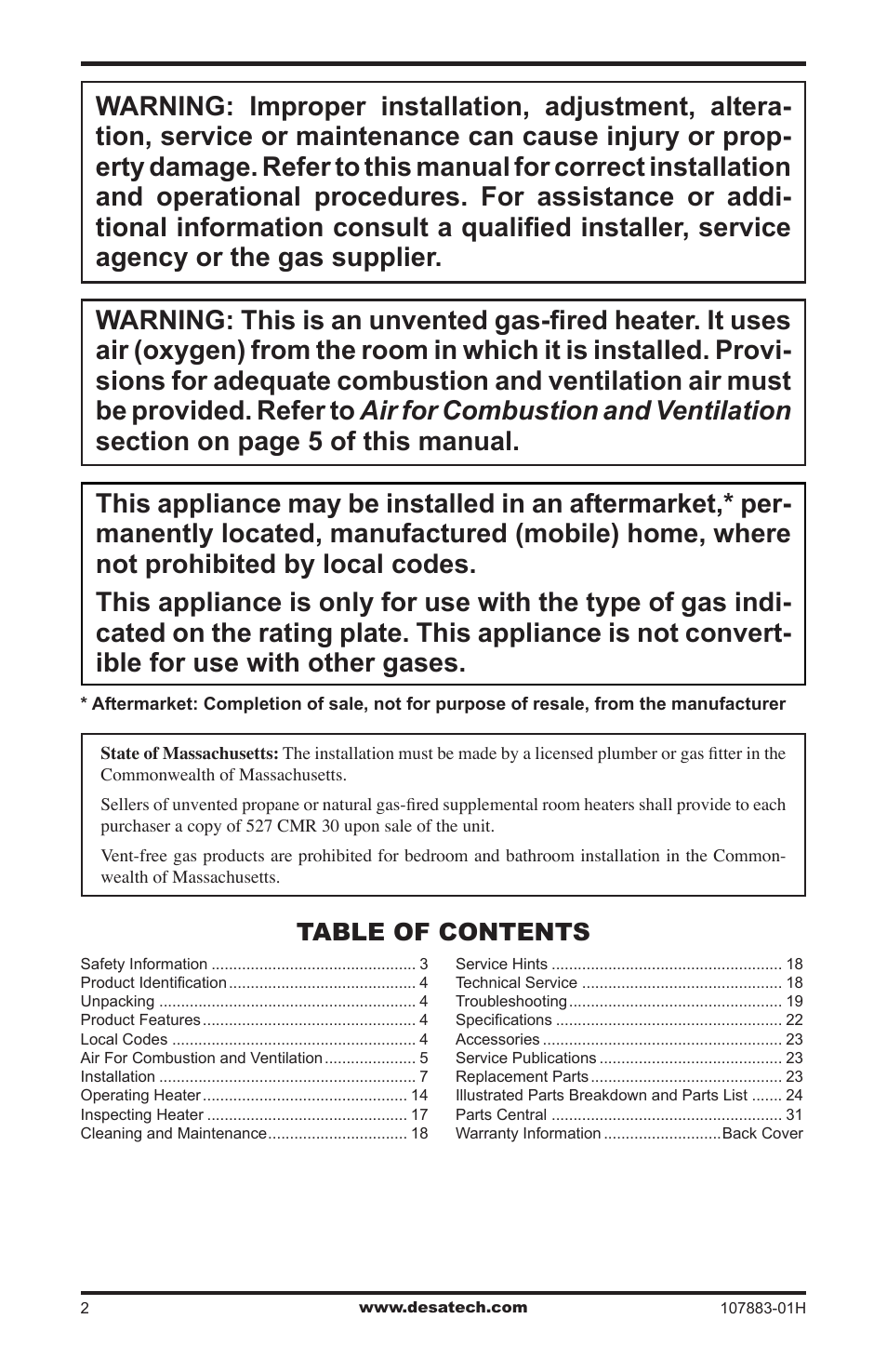 Desa CRN30 User Manual | Page 2 / 32