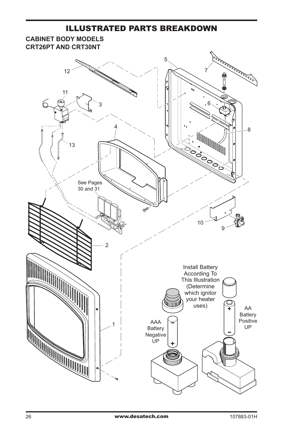 Illustrated parts breakdown | Desa CRN30 User Manual | Page 26 / 32