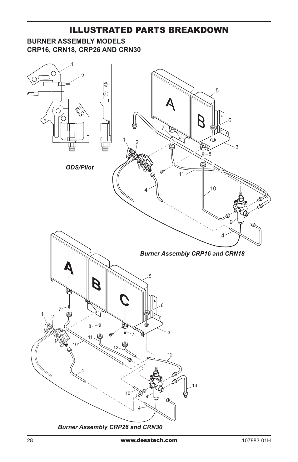 Illustrated parts breakdown | Desa CRN30 User Manual | Page 28 / 32