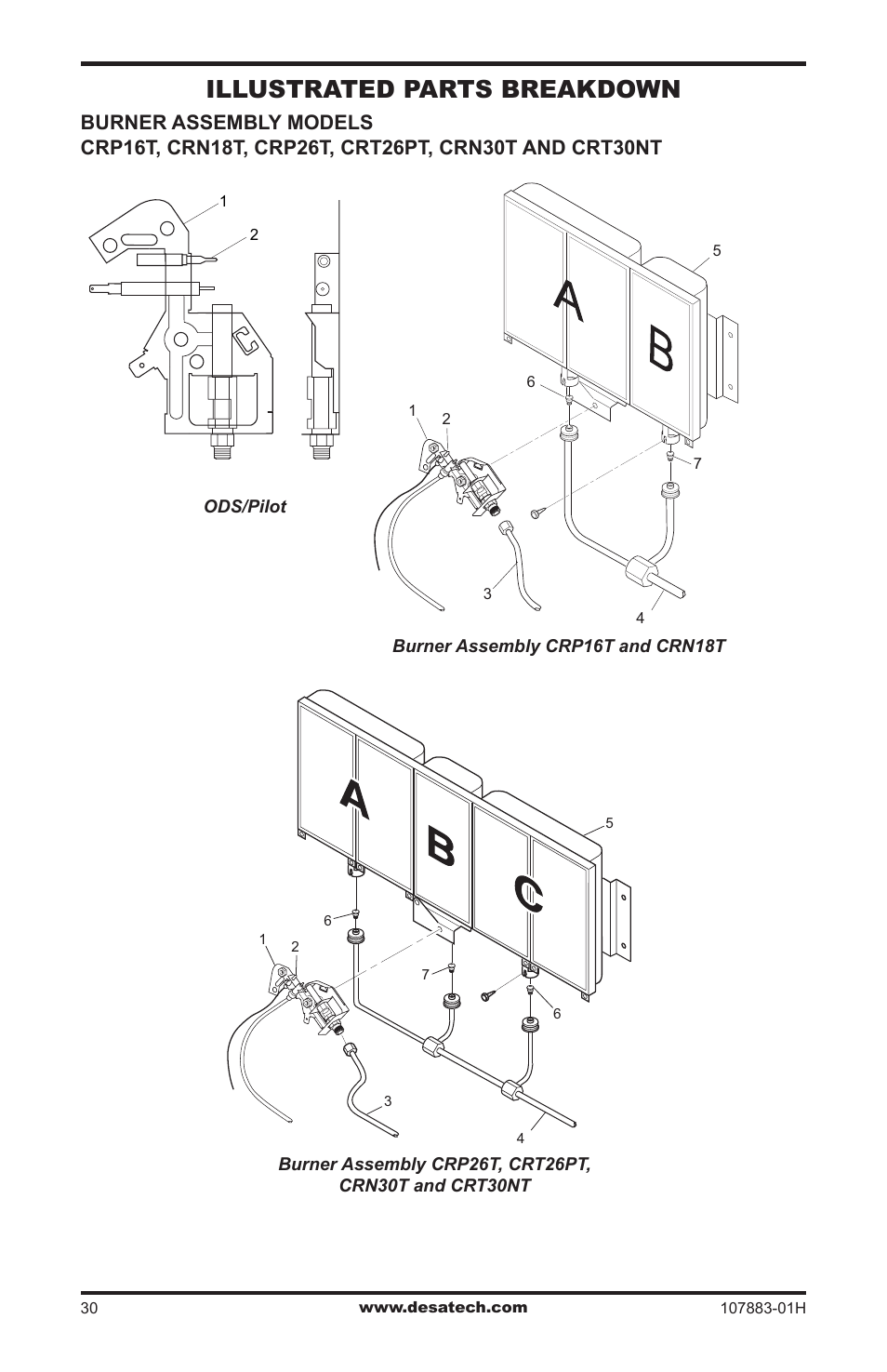 Illustrated parts breakdown | Desa CRN30 User Manual | Page 30 / 32