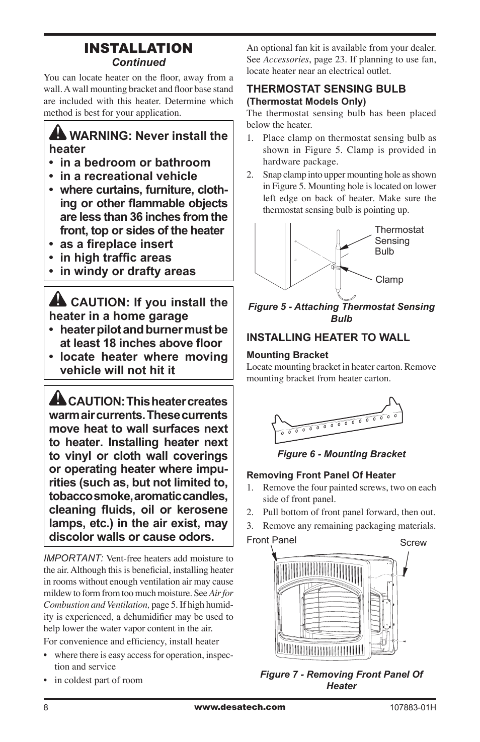 Installation | Desa CRN30 User Manual | Page 8 / 32