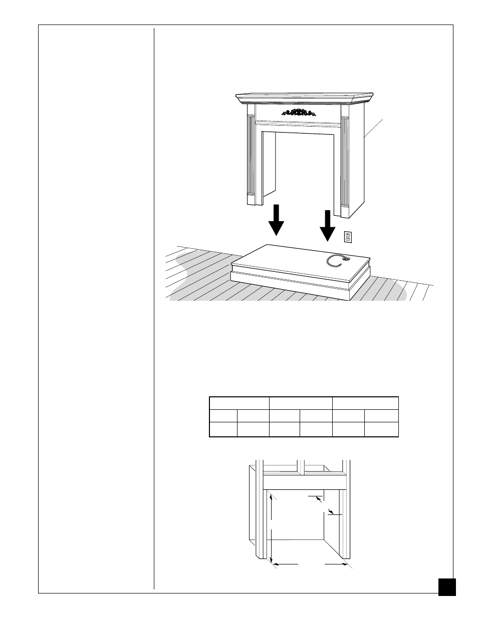 Installing, Continued, Built-in fireplace installation | Desa CGF280PT User Manual | Page 13 / 40