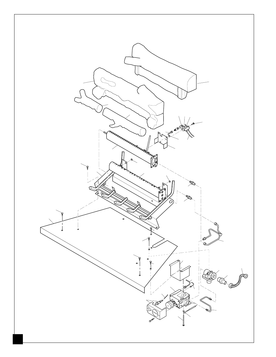 Illustrated parts breakdown, Log base assembly thermostat- controlled models, Cgf280pt | Desa CGF280PT User Manual | Page 34 / 40