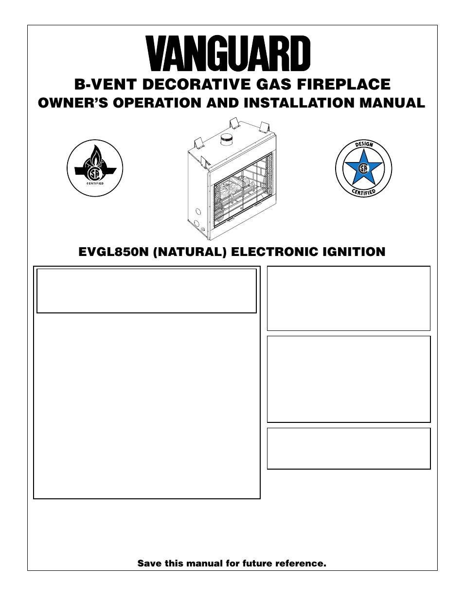 Desa EVGL850N User Manual | 20 pages