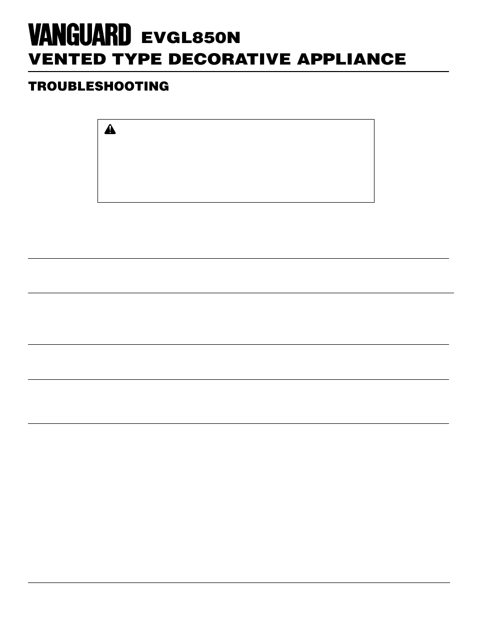 Vented type decorative appliance evgl850n, Troubleshooting, Continued | Desa EVGL850N User Manual | Page 16 / 20