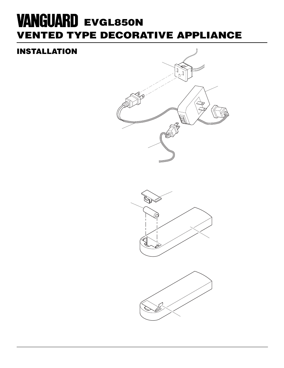 Vented type decorative appliance evgl850n, Installation | Desa EVGL850N User Manual | Page 8 / 20