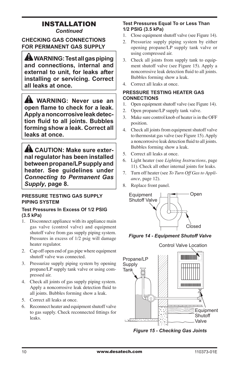 Installation | Desa RH10PT User Manual | Page 10 / 20