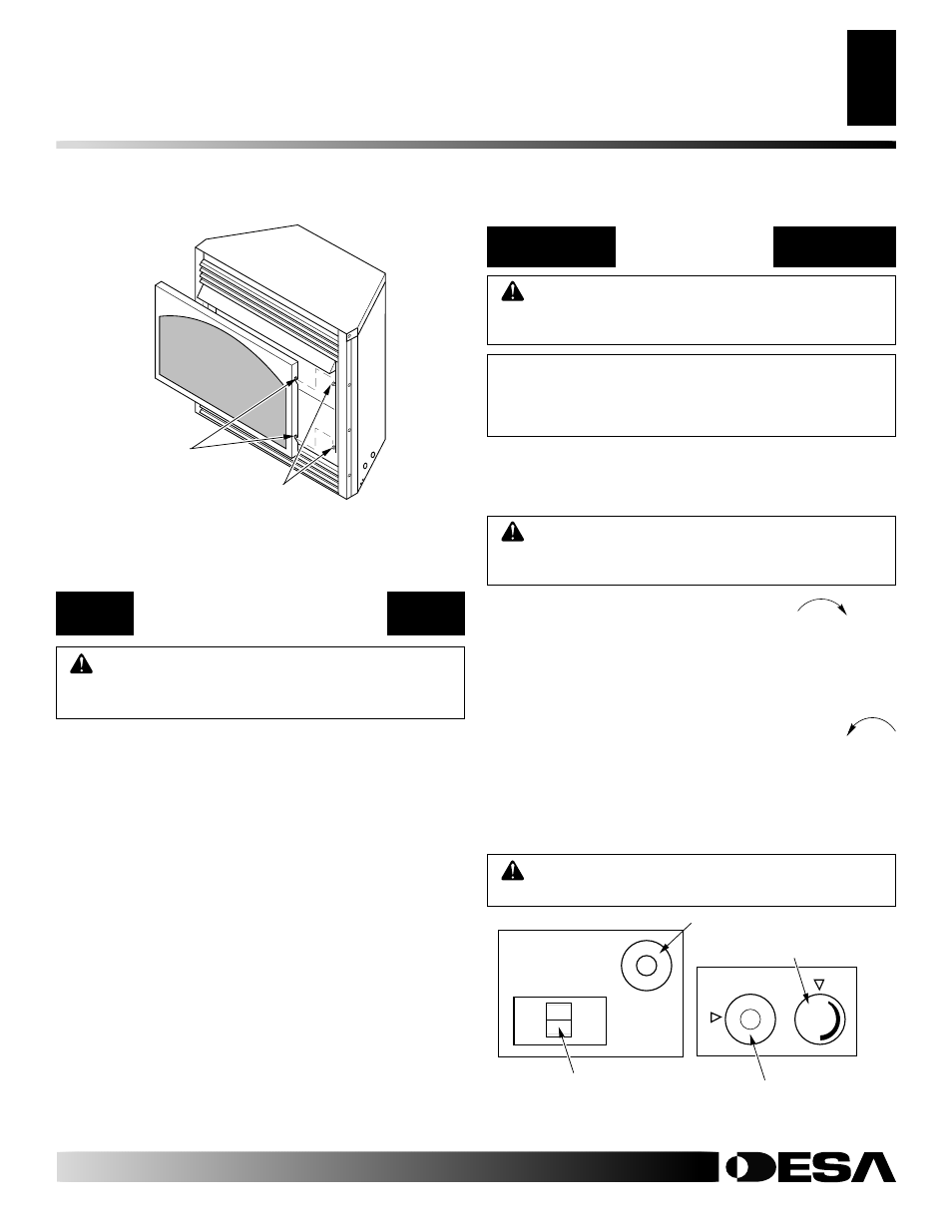 Installation, Operating fireplace, Continued | For your safety read before lighting, Lighting instructions | Desa EFS33PR User Manual | Page 15 / 34