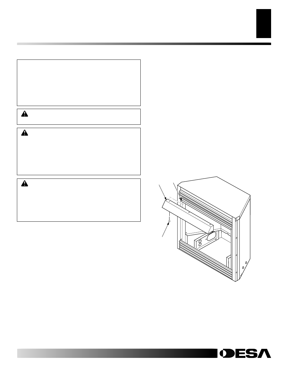 Installation | Desa EFS33PR User Manual | Page 7 / 34