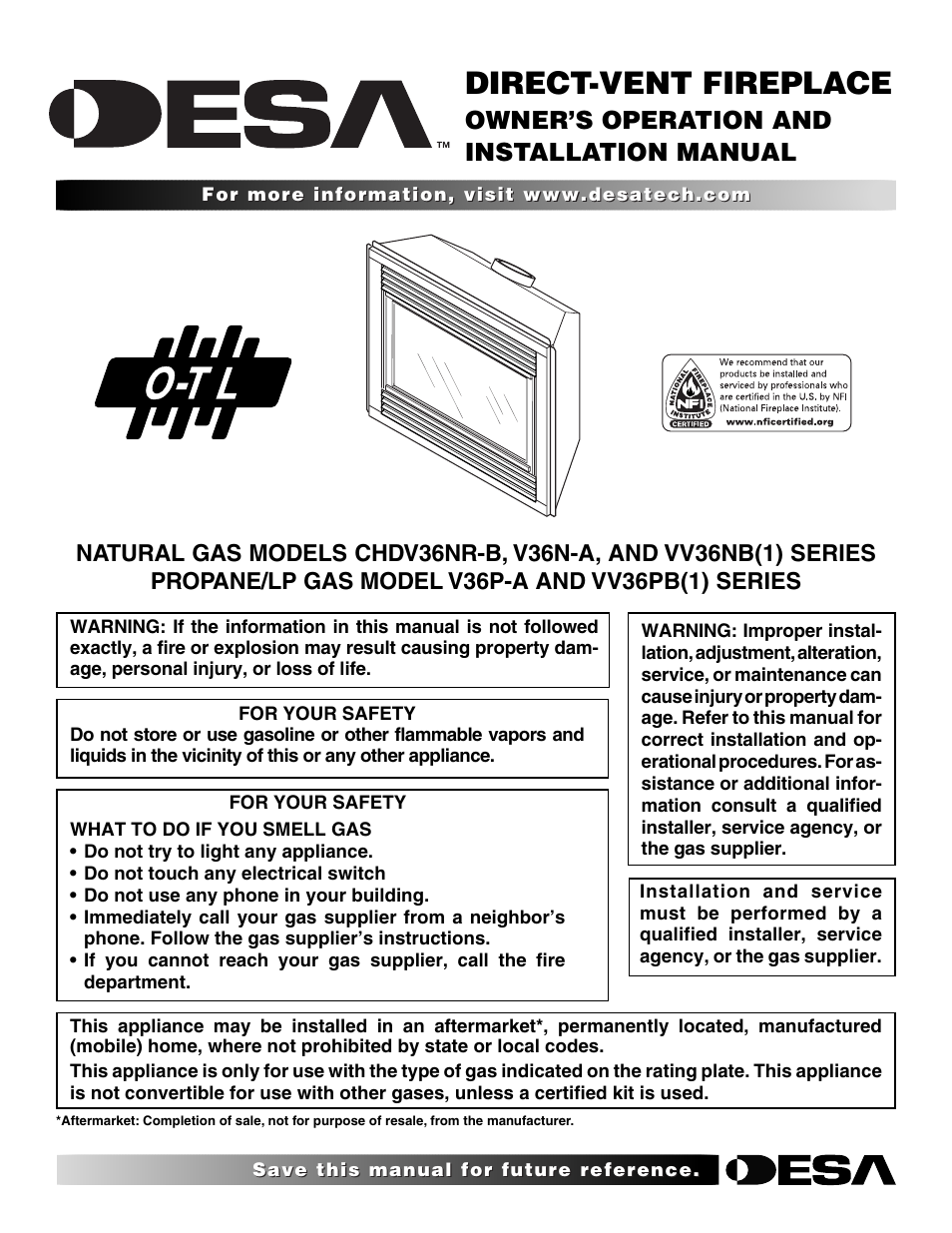 Desa V36P-A User Manual | 40 pages