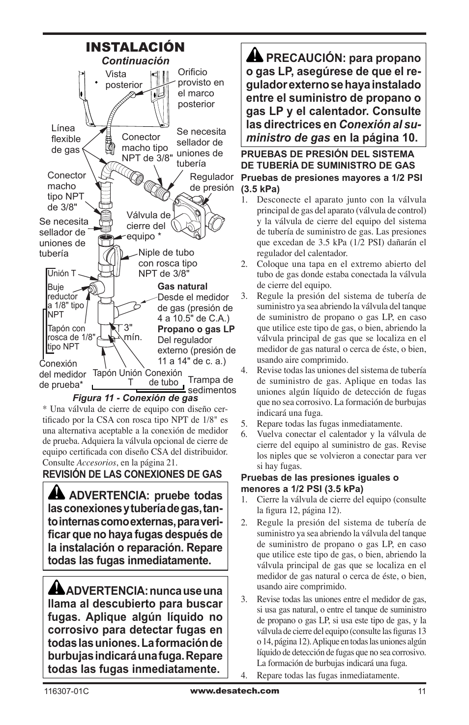 Instalación | Desa VSF30PT User Manual | Page 35 / 48