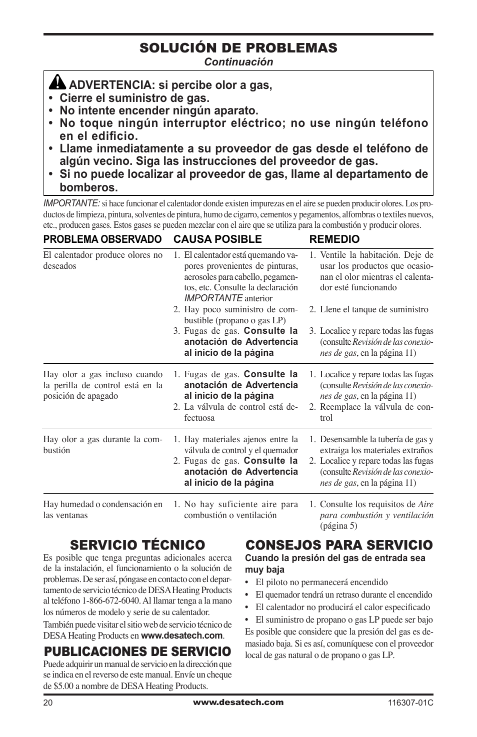 Servicio técnico, Publicaciones de servicio, Consejos para servicio | Solución de problemas | Desa VSF30PT User Manual | Page 44 / 48