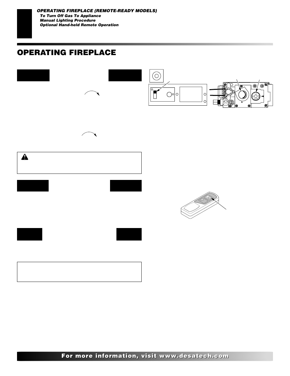 Operating fireplace, Continued | Desa FDCFTN User Manual | Page 22 / 42