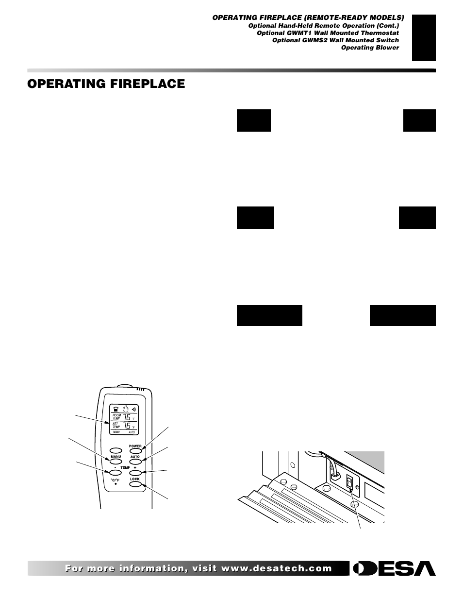 Operating fireplace, Continued | Desa FDCFTN User Manual | Page 23 / 42