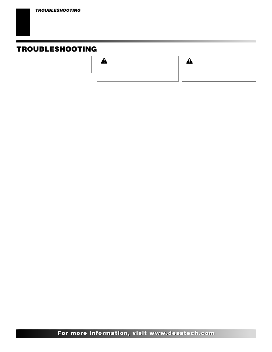 Troubleshooting | Desa FDCFTN User Manual | Page 26 / 42
