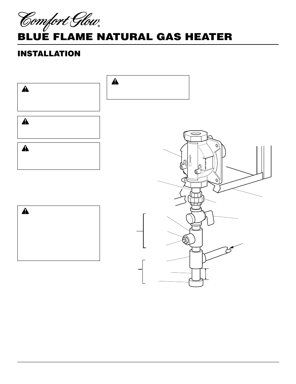 Blue flame natural gas heater, Installation, Continued | Desa CGN30TLB User Manual | Page 10 / 22