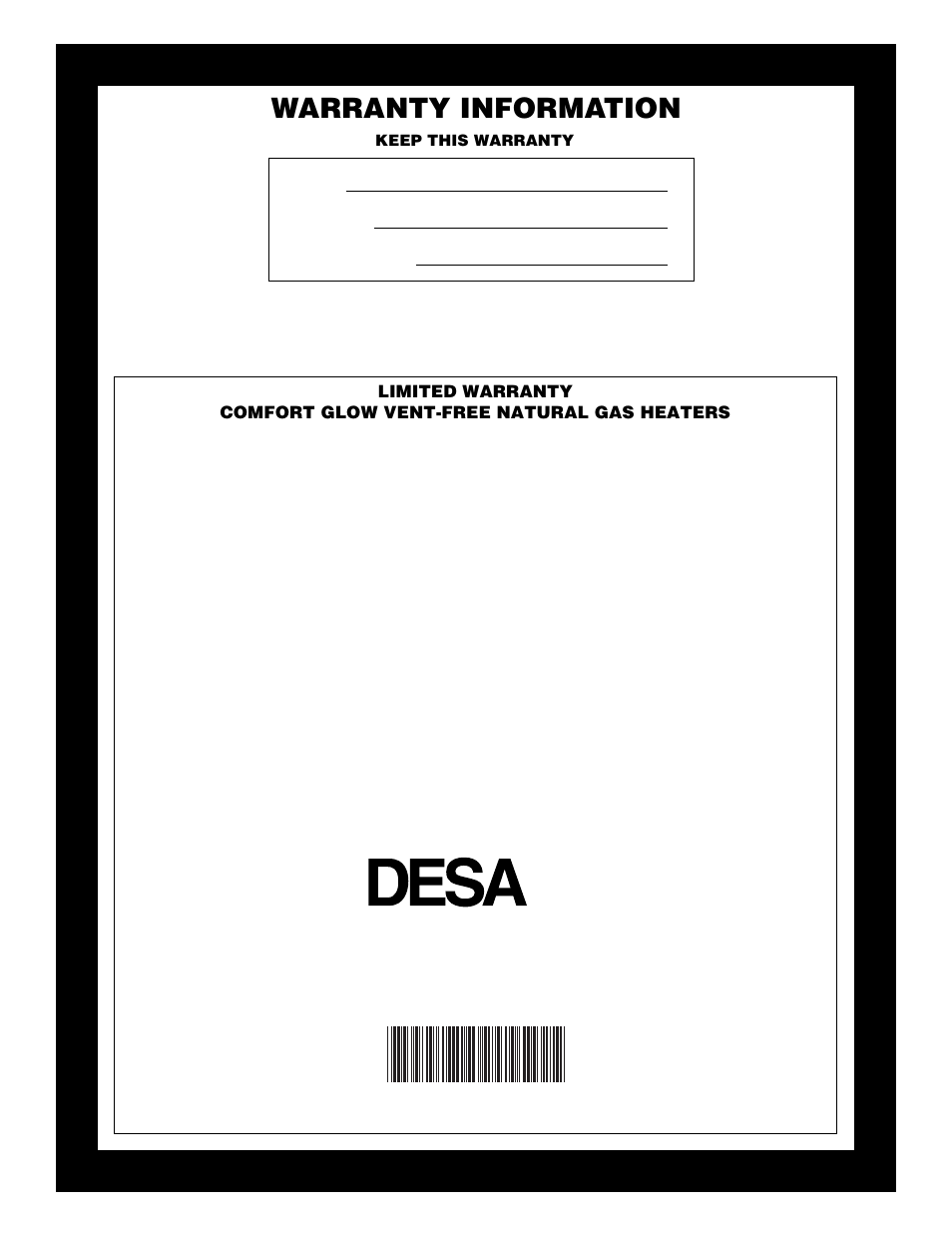 Warranty information, International | Desa CGN30TLB User Manual | Page 22 / 22