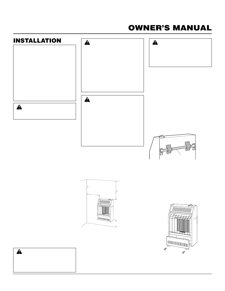 Owner’s manual, Installation | Desa CGR2P User Manual | Page 7 / 20