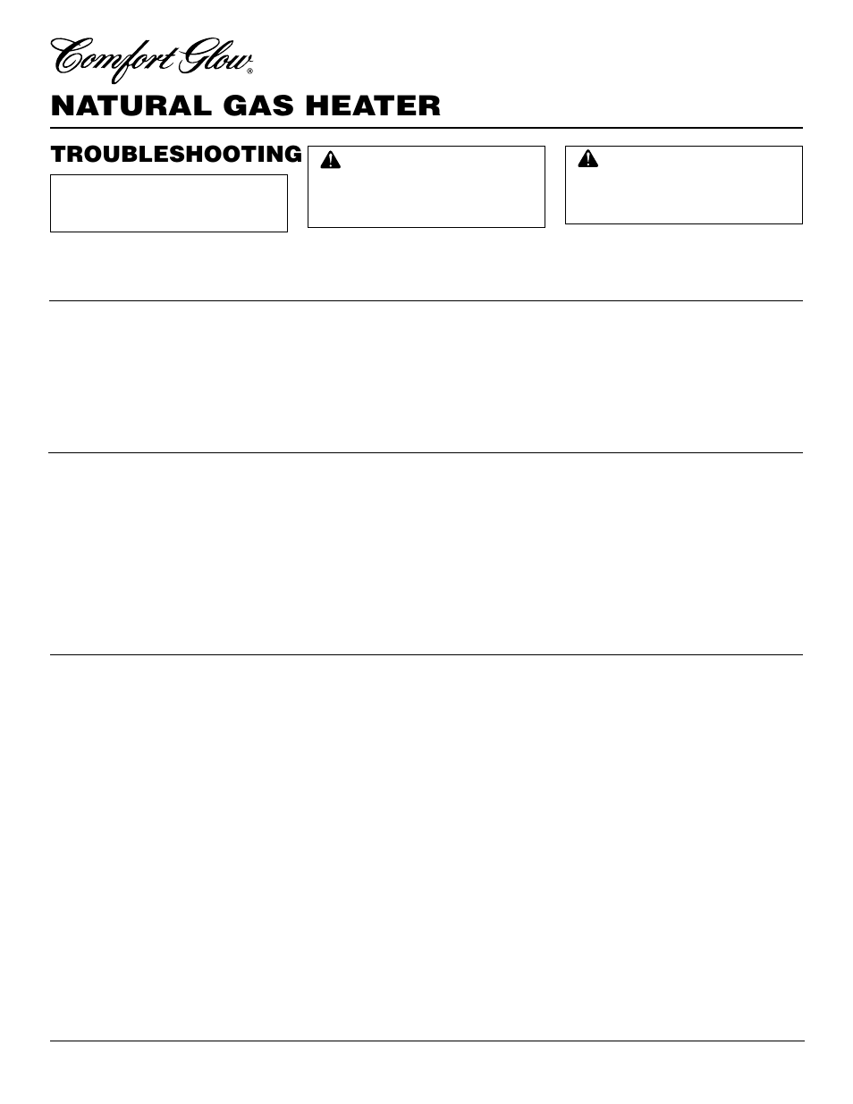 Natural gas heater, Troubleshooting | Desa CGS10N User Manual | Page 14 / 26