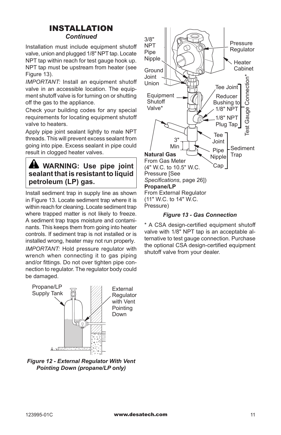 Installation | Desa WMN10 User Manual | Page 11 / 60