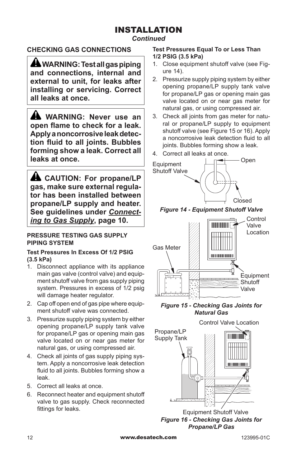 Installation | Desa WMN10 User Manual | Page 12 / 60