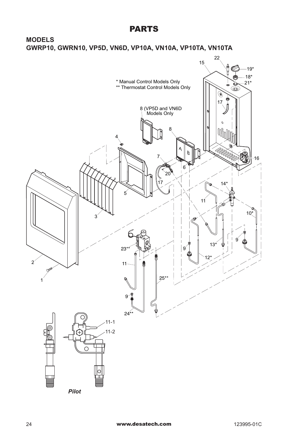 Parts | Desa WMN10 User Manual | Page 24 / 60