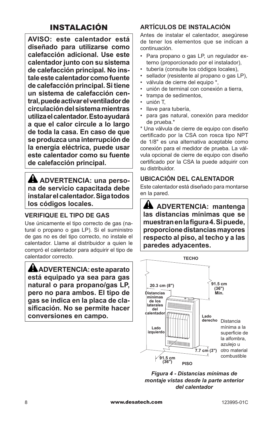 Instalación | Desa WMN10 User Manual | Page 36 / 60