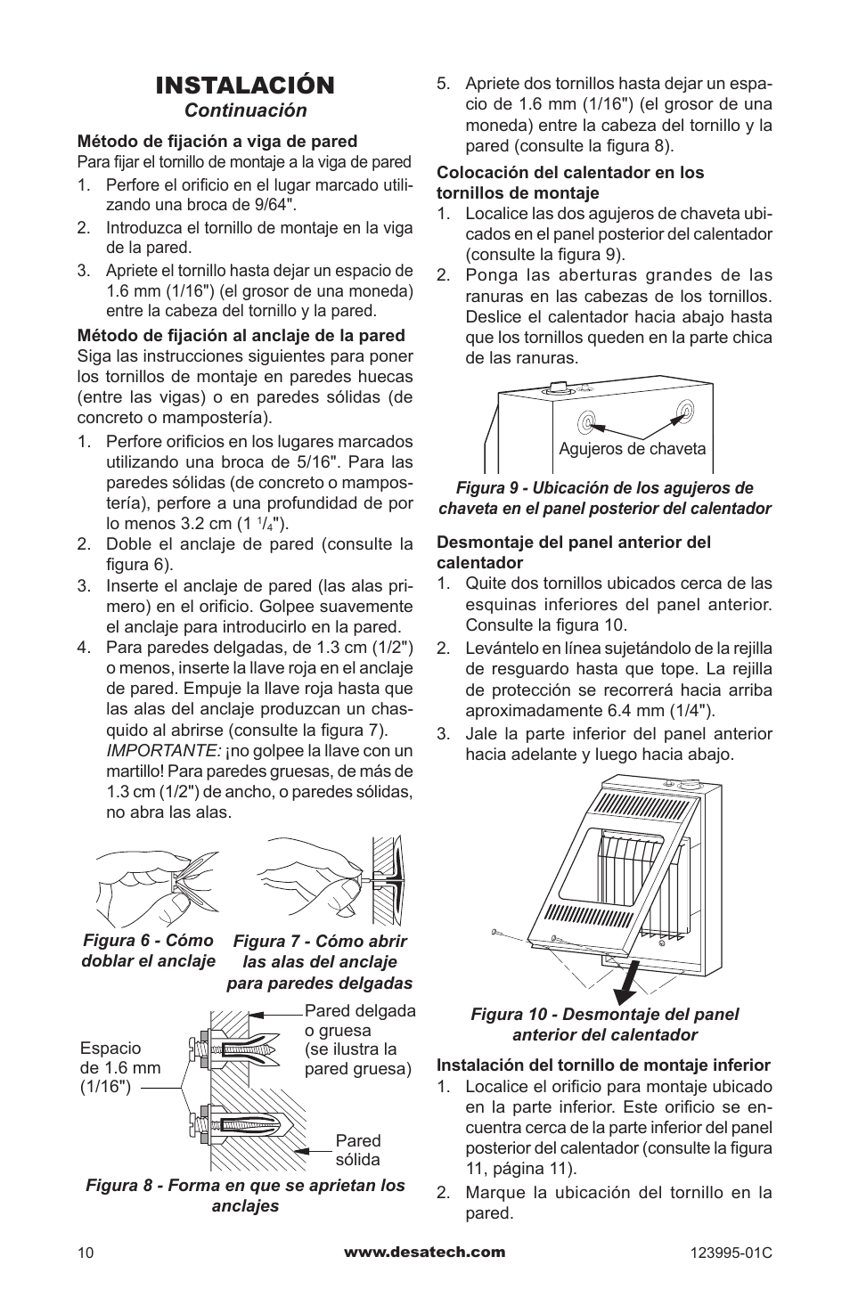 Instalación | Desa WMN10 User Manual | Page 38 / 60