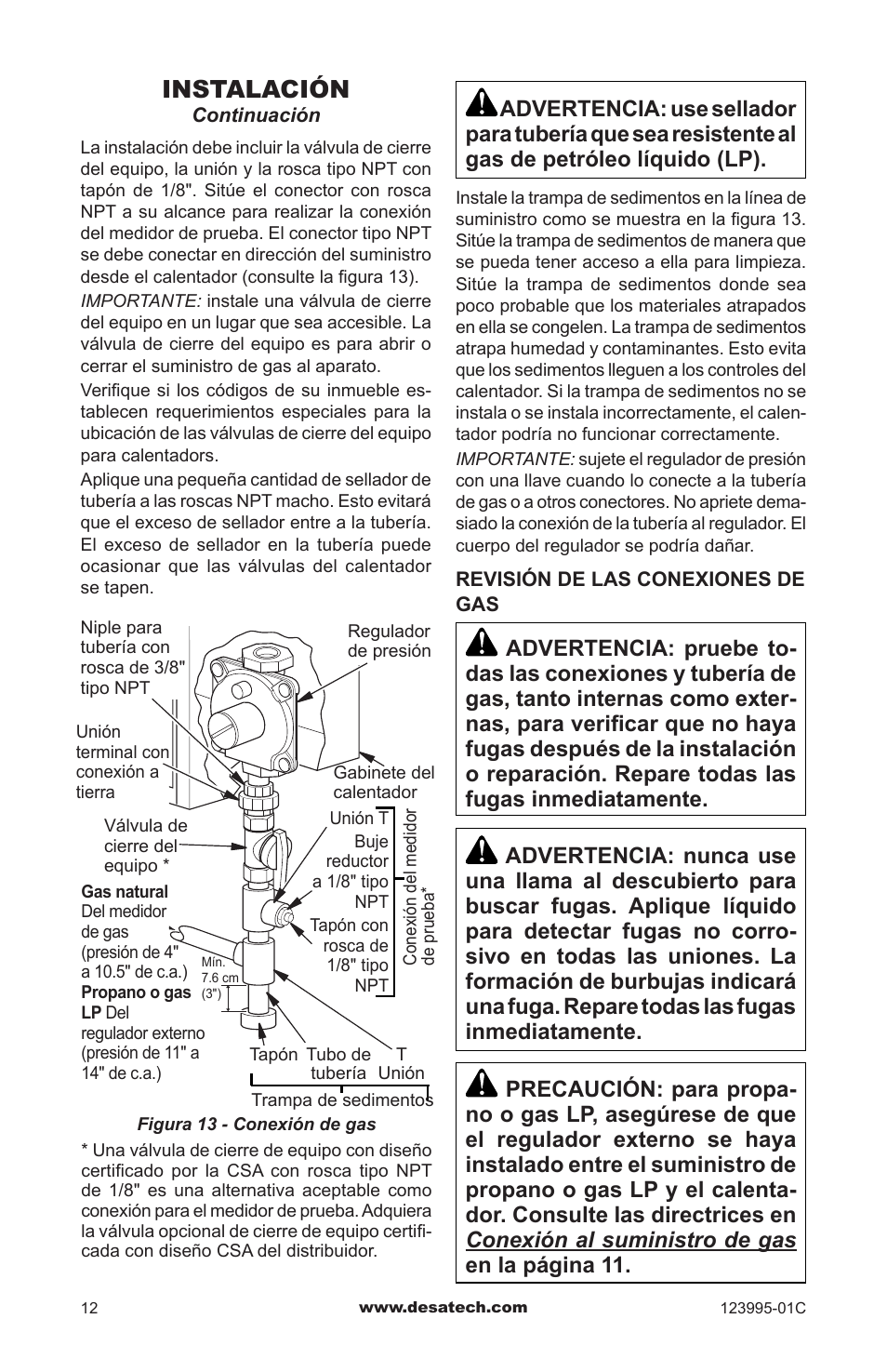 Instalación | Desa WMN10 User Manual | Page 40 / 60