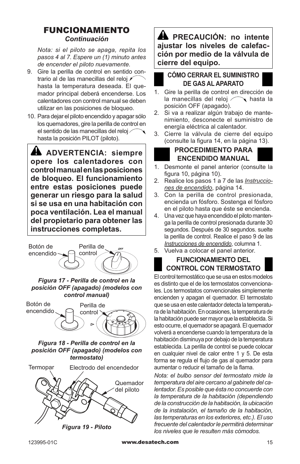 Funcionamiento | Desa WMN10 User Manual | Page 43 / 60