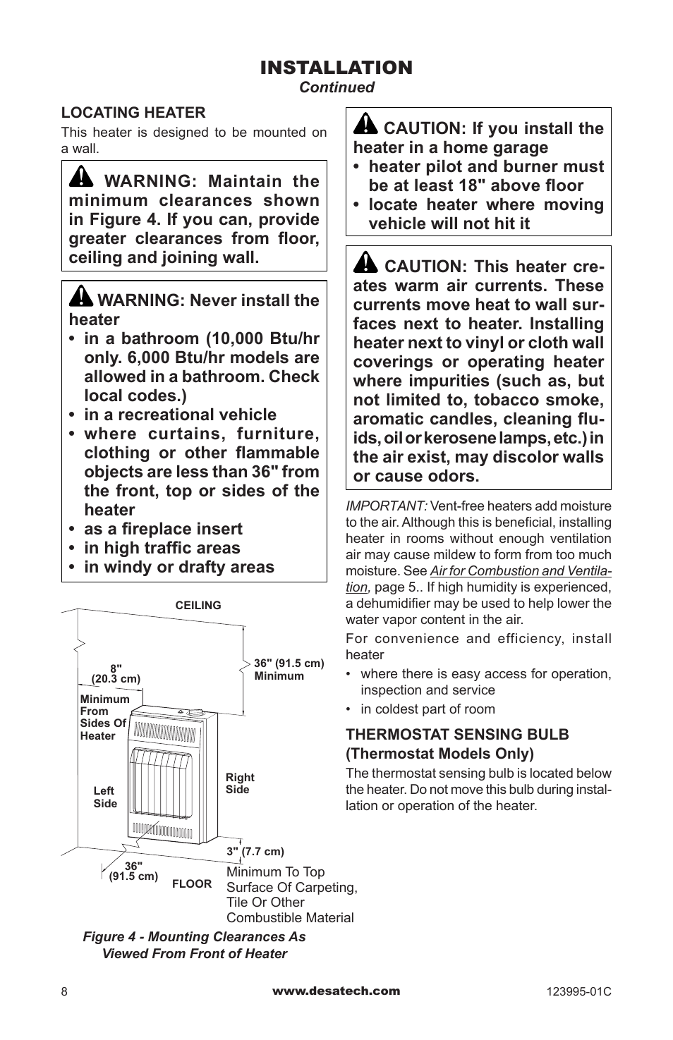 Installation | Desa WMN10 User Manual | Page 8 / 60