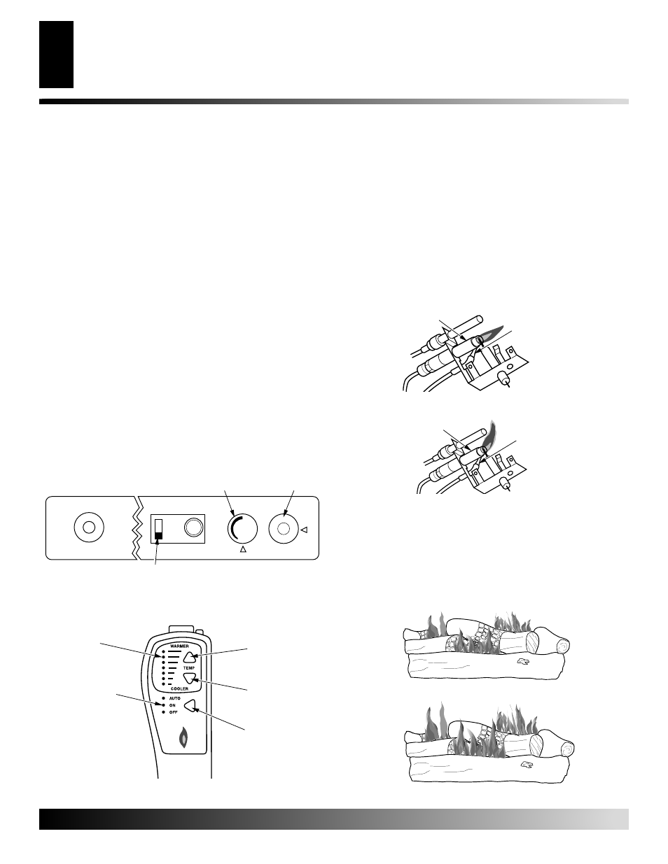 Operating heater, Inspecting burners, Continued | Pilot flame pattern, Burner flame pattern | Desa VYM27NRPR User Manual | Page 16 / 28