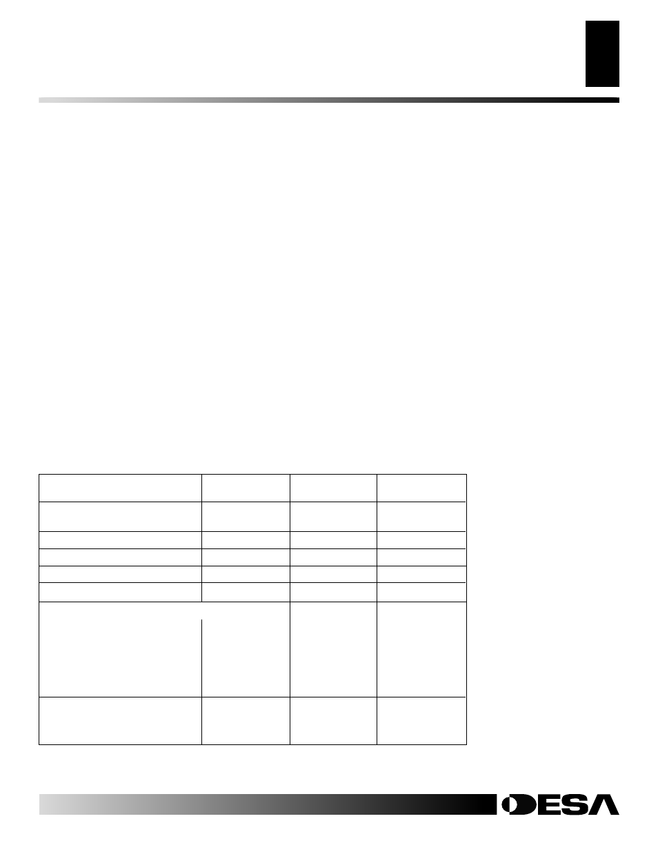 Specifications service hints, Technical service, Replacement parts | Desa V42P-A User Manual | Page 33 / 42