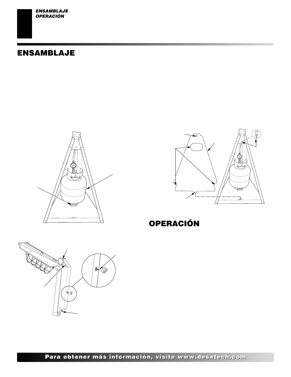 Ensamblaje, Operación, Continuación | Desa 28BN User Manual | Page 22 / 32