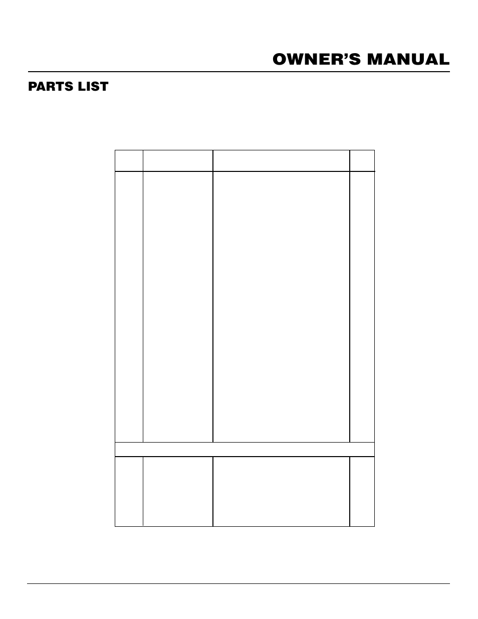 Owner’s manual, Parts list, Rfp30t | Desa 000 Btu/Hr User Manual | Page 23 / 24