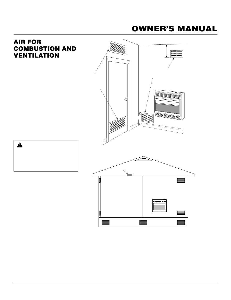 Owner’s manual, Air for combustion and ventilation, Continued | Ventilation air | Desa 000 Btu/Hr User Manual | Page 7 / 24