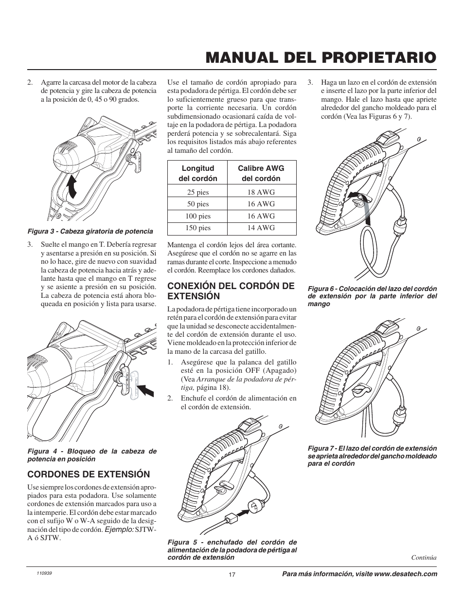 Manual del propietario | Desa 110946-01 User Manual | Page 17 / 40