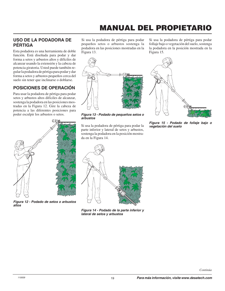 Manual del propietario | Desa 110946-01 User Manual | Page 19 / 40