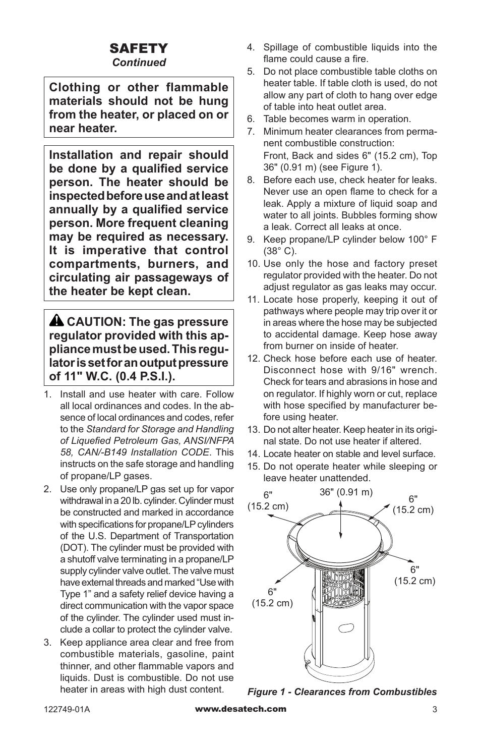 Safety | Desa Td101a User Manual | Page 3 / 40