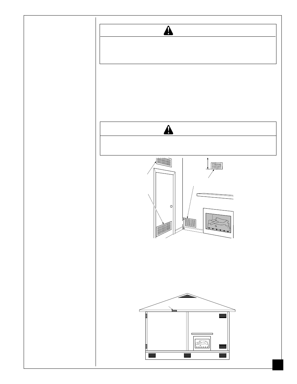 Air for combustion and ventilation, Warning, Continued | Ventilation air | Desa CGD3924NR User Manual | Page 7 / 32