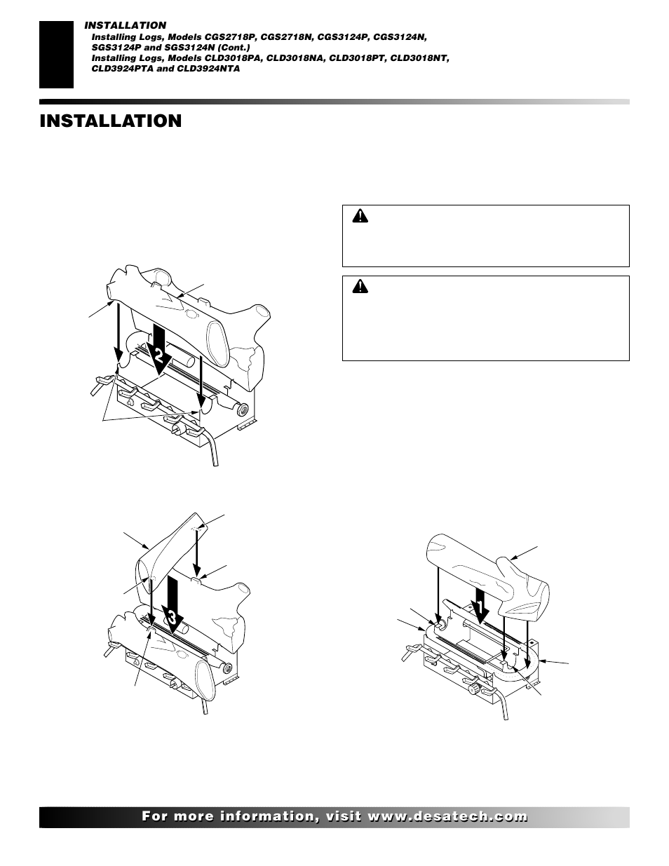 Installation, Continued | Desa CLD3018PT User Manual | Page 14 / 36