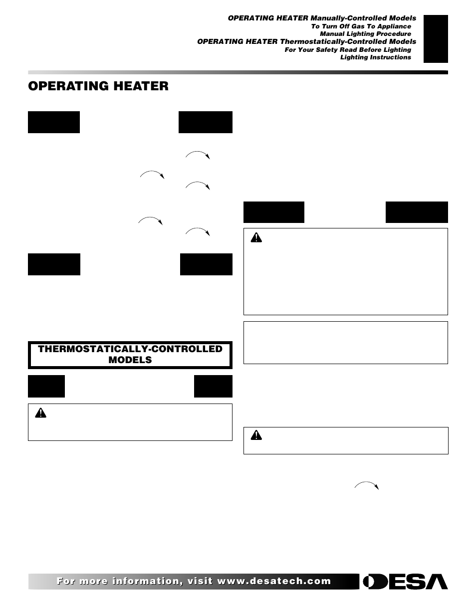 Operating heater, Continued | Desa CLD3018PT User Manual | Page 17 / 36