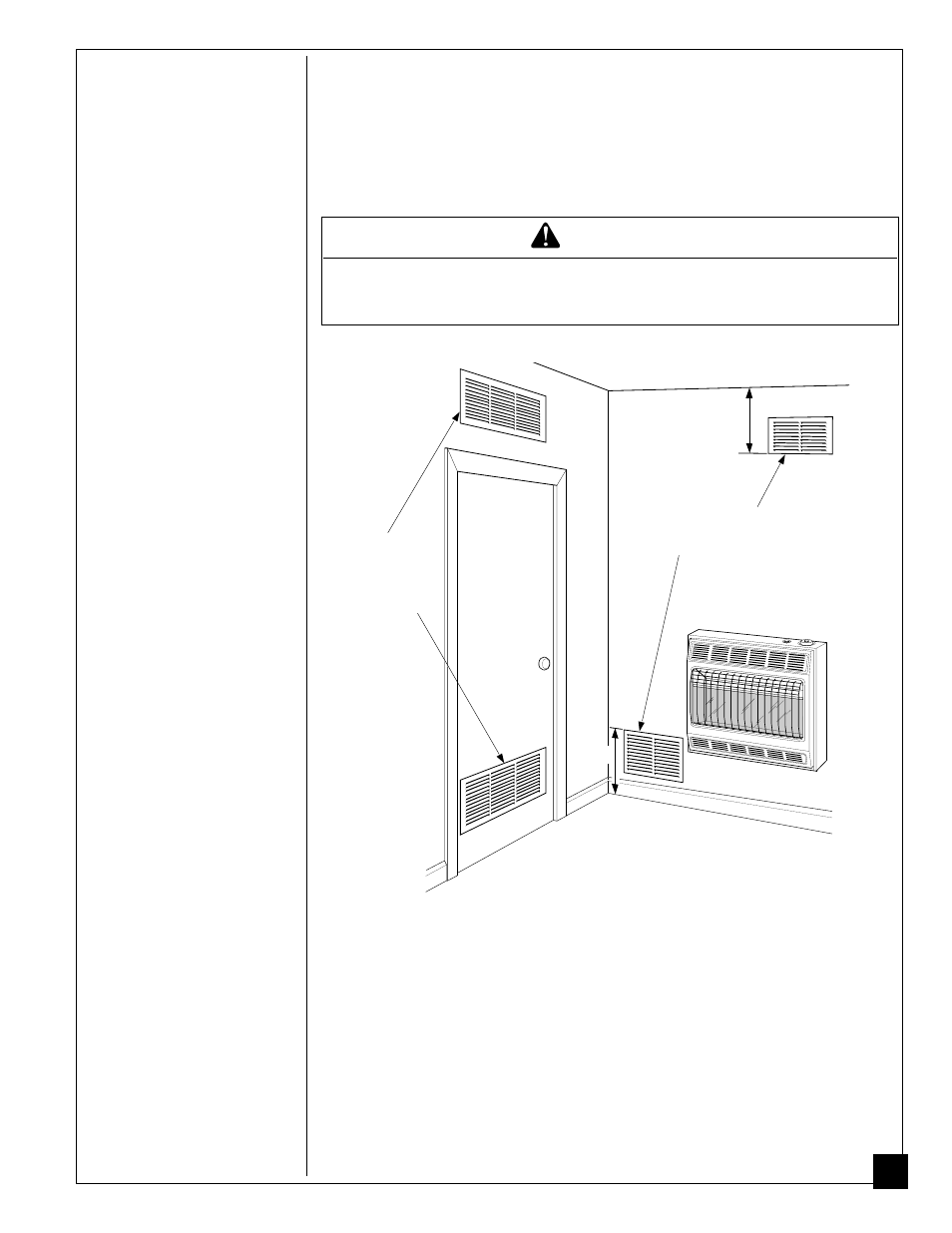 Fresh air for combustion and ventilation, Warning | Desa VN2800BTA User Manual | Page 7 / 36