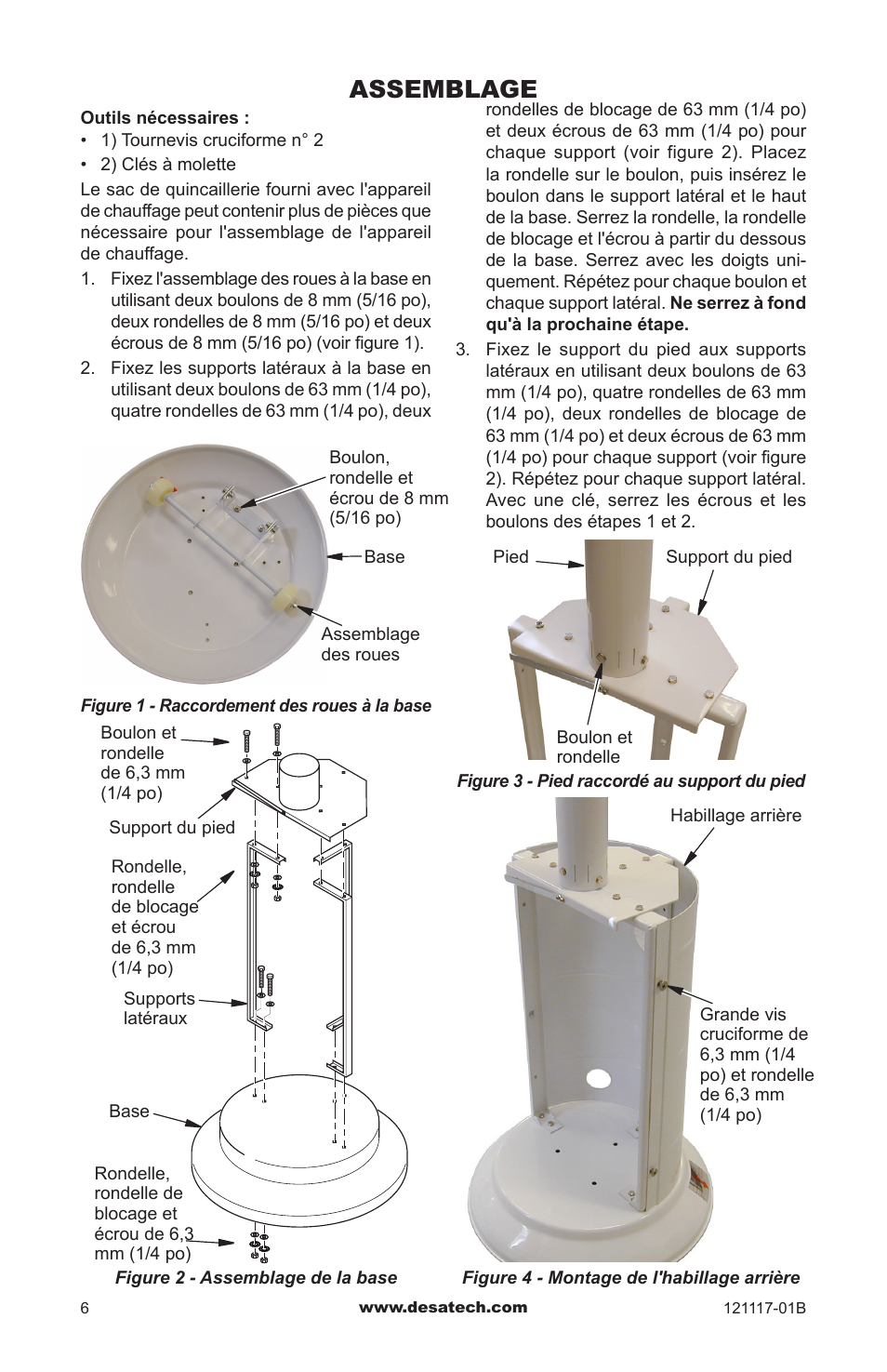 Assemblage | Desa Td125 User Manual | Page 38 / 48