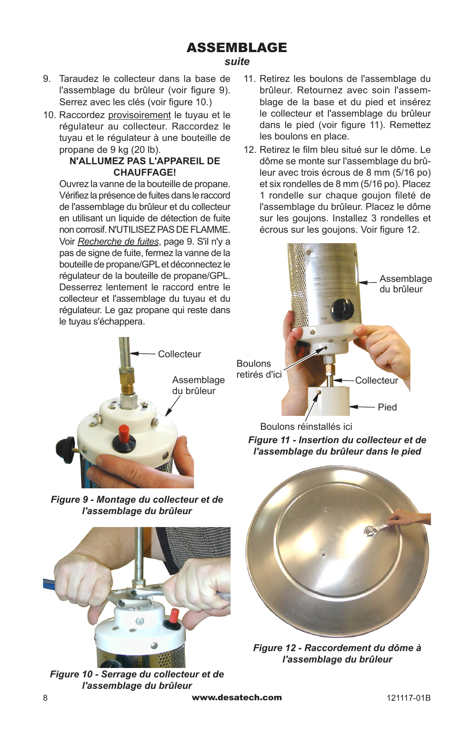 Assemblage | Desa Td125 User Manual | Page 40 / 48