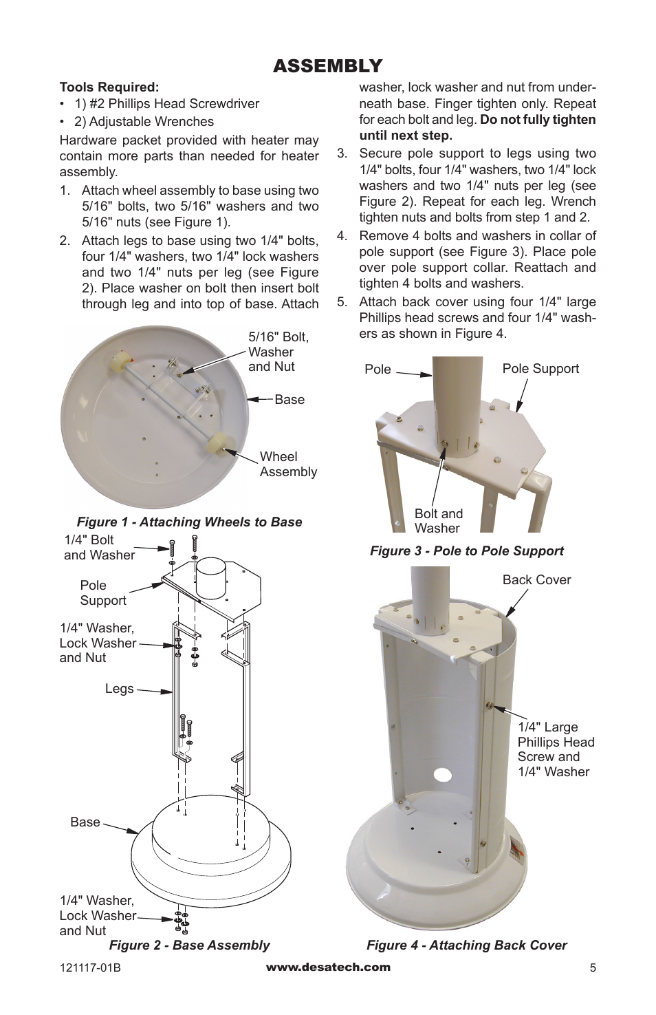 Assembly | Desa Td125 User Manual | Page 5 / 48