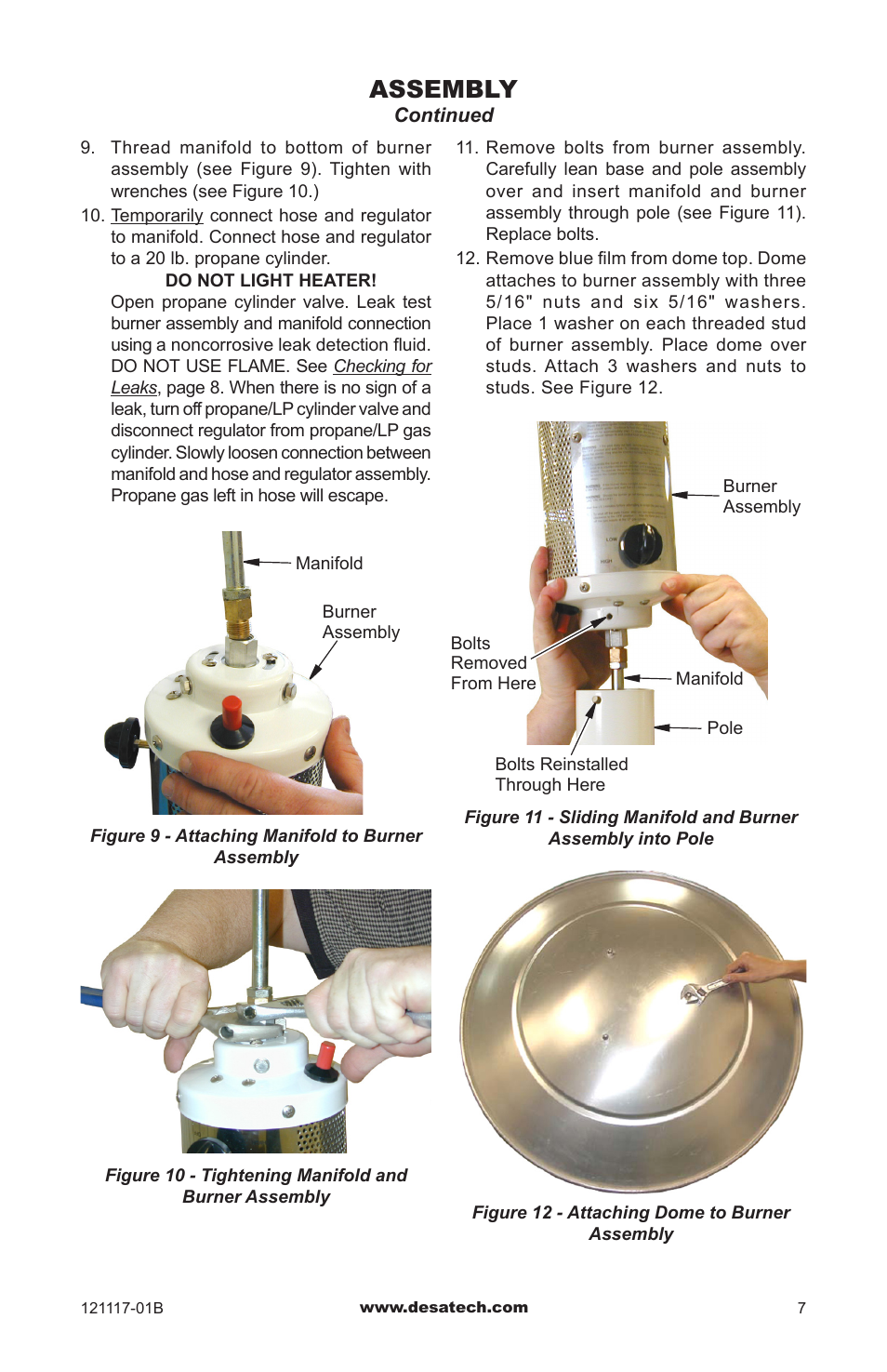 Assembly | Desa Td125 User Manual | Page 7 / 48